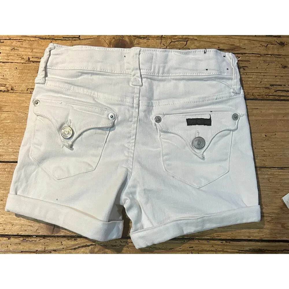 Hudson Girls Size 8 White Cuffed Shorts